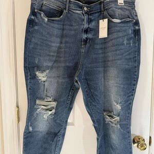 Just Black Women's Distressed Blue Jeans